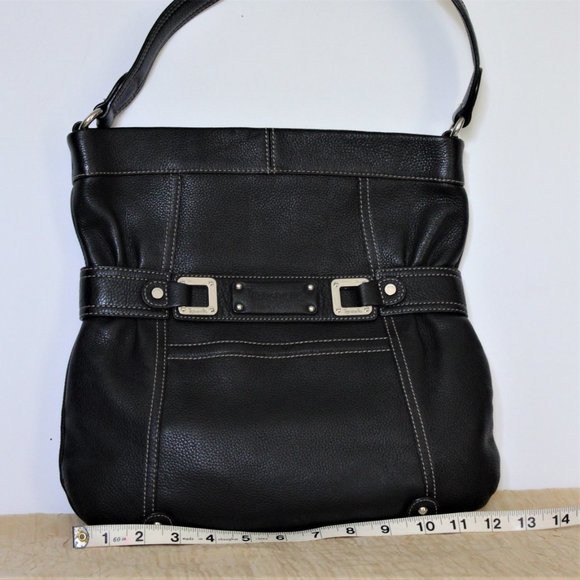Tignanello Black Leather Shoulder Bag - Picture 2 of 9